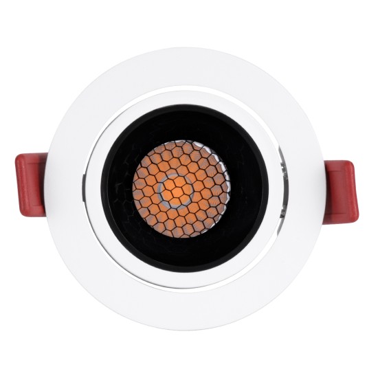 GloboStar® LEO-R 60283 Χωνευτό LED Spot Downlight TrimLess Φ8.5cm 10W 1250lm 38° AC 220-240V IP20 Φ8.5 x Υ6.6cm - Στρόγγυλο - Κινούμενο - Λευκό με Μαύρο Κάτοπτρο & Anti-Glare HoneyComb - Θερμό Λευκό 2700K - Bridgelux COB - 5 Years Warranty GloboStar® LEO-R 60283 Χωνευτό LED Spot Downlight TrimLess Φ8.5cm 10W 1250lm 38° AC 220-240V IP20 Φ8.5 x Υ6.6cm - Στρόγγυλο - Κινούμενο - Λευκό με Μαύρο Κάτοπτρο & Anti-Glare HoneyComb - Θερμό Λευκό 2700K - Bridgelux COB - 5 Years Warranty