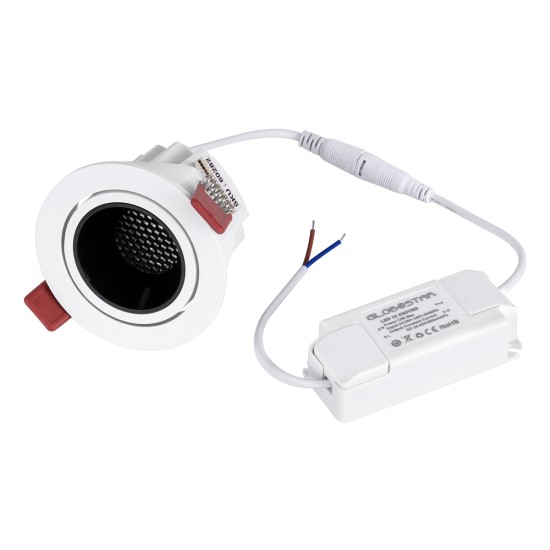 GloboStar® LEO-R 60283 Χωνευτό LED Spot Downlight TrimLess Φ8.5cm 10W 1250lm 38° AC 220-240V IP20 Φ8.5 x Υ6.6cm - Στρόγγυλο - Κινούμενο - Λευκό με Μαύρο Κάτοπτρο & Anti-Glare HoneyComb - Θερμό Λευκό 2700K - Bridgelux COB - 5 Years Warranty GloboStar® LEO-R 60283 Χωνευτό LED Spot Downlight TrimLess Φ8.5cm 10W 1250lm 38° AC 220-240V IP20 Φ8.5 x Υ6.6cm - Στρόγγυλο - Κινούμενο - Λευκό με Μαύρο Κάτοπτρο & Anti-Glare HoneyComb - Θερμό Λευκό 2700K - Bridgelux COB - 5 Years Warranty