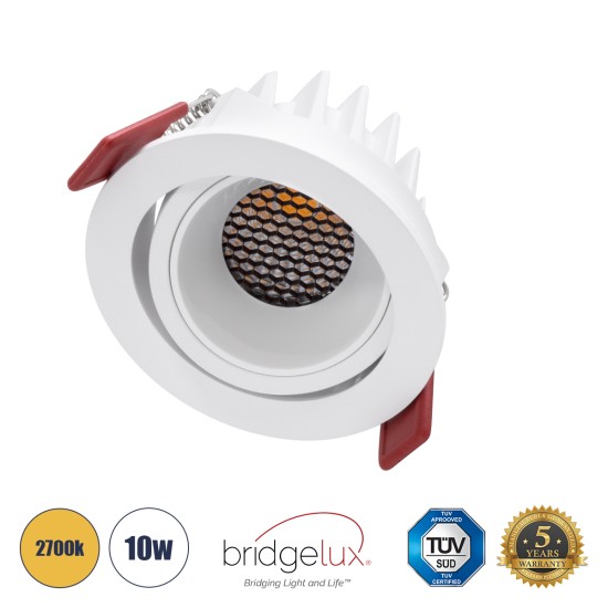 GloboStar® LEO-R 60285 Χωνευτό LED Spot Downlight TrimLess Φ8.5cm 10W 1250lm 38° AC 220-240V IP20 Φ8.5 x Υ6.6cm - Στρόγγυλο - Κινούμενο - Λευκό & Anti-Glare HoneyComb - Θερμό Λευκό 2700K - Bridgelux COB - 5 Years Warranty GloboStar® LEO-R 60285 Χωνευτό LED Spot Downlight TrimLess Φ8.5cm 10W 1250lm 38° AC 220-240V IP20 Φ8.5 x Υ6.6cm - Στρόγγυλο - Κινούμενο - Λευκό & Anti-Glare HoneyComb - Θερμό Λευκό 2700K - Bridgelux COB - 5 Years Warranty