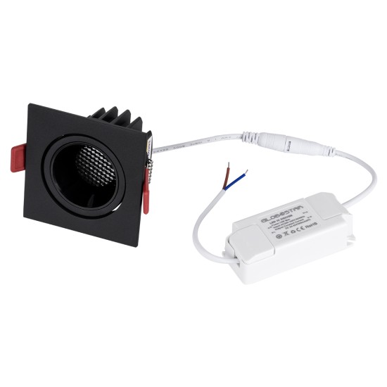 GloboStar® LEO-SQ 60293 Χωνευτό LED Spot Downlight TrimLess Μ8.5xΠ8.5cm 10W 1250lm 38° AC 220-240V IP20 Μ8.5 x Π8.5 x Υ6.6cm - Τετράγωνο - Κινούμενο - Μαύρο & Anti-Glare HoneyComb - Θερμό Λευκό 2700K - Bridgelux COB - 5 Years Warranty GloboStar® LEO-SQ 60293 Χωνευτό LED Spot Downlight TrimLess Μ8.5xΠ8.5cm 10W 1250lm 38° AC 220-240V IP20 Μ8.5 x Π8.5 x Υ6.6cm - Τετράγωνο - Κινούμενο - Μαύρο & Anti-Glare HoneyComb - Θερμό Λευκό 2700K - Bridgelux COB - 5 Years Warranty