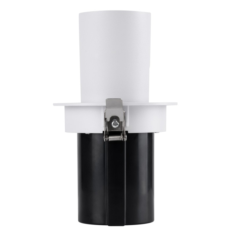 GloboStar® VIRGO-M 60307 Χωνευτό LED Spot Downlight TrimLess Φ11cm 12W 1500lm 36° AC 220-240V IP20 Φ11cm x Υ11.5cm - Στρόγγυλο - Λευκό με Μαύρο Κάτοπτρο - Θερμό Λευκό 2700K - Bridgelux COB - 5 Years Warranty