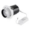 GloboStar® VIRGO-B 60310 Χωνευτό LED Spot Downlight TrimLess Φ13.5cm 20W 2600lm 36° AC 220-240V IP20 Φ13.5cm x Υ14cm - Στρόγγυλο - Λευκό με Μαύρο Κάτοπτρο - Φυσικό Λευκό 4500K - Bridgelux COB - 5 Years Warranty