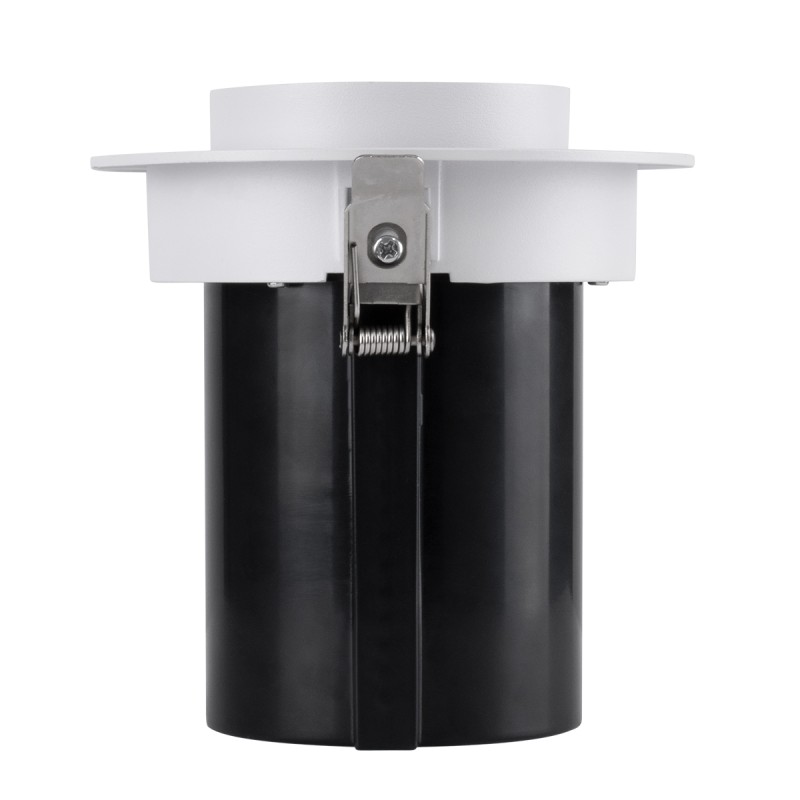 GloboStar® VIRGO-B 60310 Χωνευτό LED Spot Downlight TrimLess Φ13.5cm 20W 2600lm 36° AC 220-240V IP20 Φ13.5cm x Υ14cm - Στρόγγυλο - Λευκό με Μαύρο Κάτοπτρο - Φυσικό Λευκό 4500K - Bridgelux COB - 5 Years Warranty