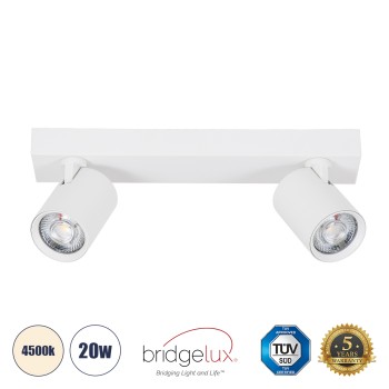 GLOBOSTAR® LEONARDO 60347 Μοντέρνο Φωτιστικό Οροφής LED 20W 2400lm 60° AC 220-240V IP20 Φυσικό Λευκό 4500K - Bridgelux COB - Λευκό - Μ32 x Π7 x Υ11.8cm - 5 Χρόνια Εγγύηση