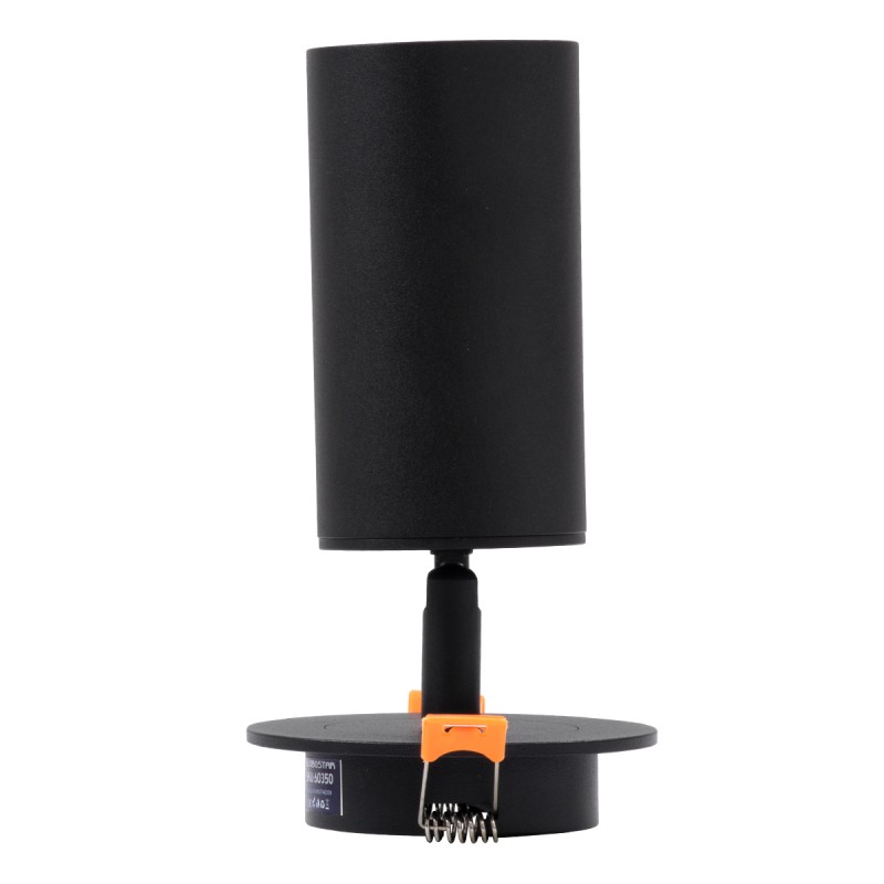 GLOBOSTAR® LEO 60350 Χωνευτό Κινούμενο Φωτιστικό Downlight Σποτ με Ντουί 1 x GU10 AC 220-240V IP20 - Μαύρο Ματ - Μ9 x Π9 x Υ17cm / Q7cm