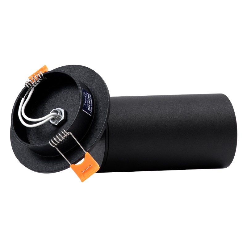 GLOBOSTAR® LEO 60350 Χωνευτό Κινούμενο Φωτιστικό Downlight Σποτ με Ντουί 1 x GU10 AC 220-240V IP20 - Μαύρο Ματ - Μ9 x Π9 x Υ17cm / Q7cm