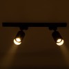 GloboStar® LEO 60354 Μοντέρνο Φωτιστικό Οροφής Ράγα Δίφωτο 2 x GU10 IP20 Μαύρο Αλουμίνιο - Μ50.5 x Π6 x Υ20cm - 5 Χρόνια Εγγύηση