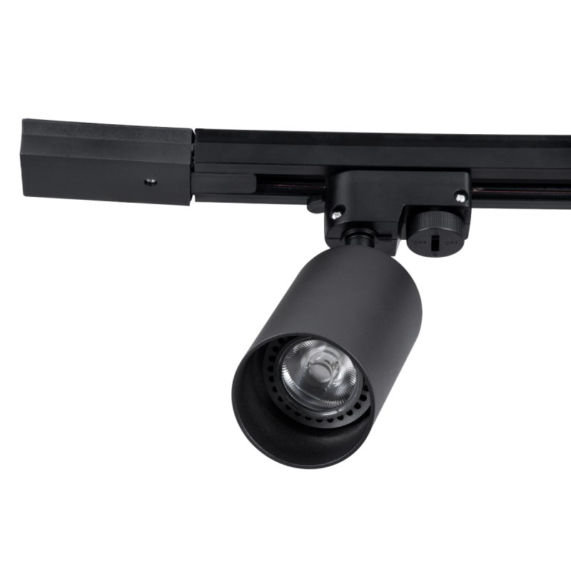 GloboStar® LEO 60354 Μοντέρνο Φωτιστικό Οροφής Ράγα Δίφωτο 2 x GU10 IP20 Μαύρο Αλουμίνιο - Μ50.5 x Π6 x Υ20cm - 5 Χρόνια Εγγύηση