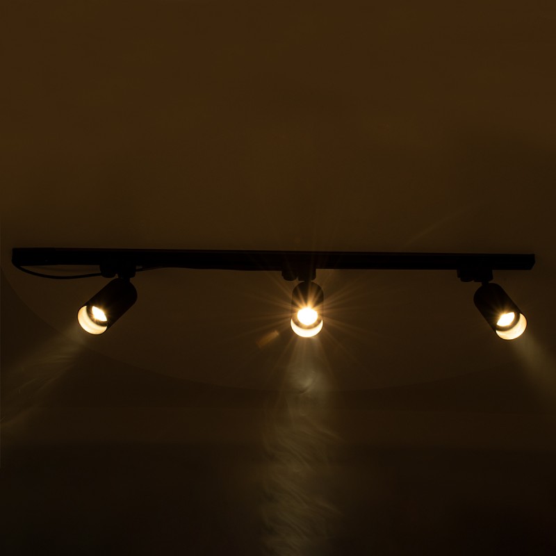 GloboStar® LEO 60355 Μοντέρνο Φωτιστικό Οροφής Ράγα Τρίφωτο 3 x GU10 IP20 Μαύρο Αλουμίνιο - Μ100 x Π6 x Υ20cm - 5 Χρόνια Εγγύηση