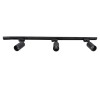 GloboStar® LEO 60355 Μοντέρνο Φωτιστικό Οροφής Ράγα Τρίφωτο 3 x GU10 IP20 Μαύρο Αλουμίνιο - Μ100 x Π6 x Υ20cm - 5 Χρόνια Εγγύηση