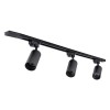 GloboStar® LEO 60355 Μοντέρνο Φωτιστικό Οροφής Ράγα Τρίφωτο 3 x GU10 IP20 Μαύρο Αλουμίνιο - Μ100 x Π6 x Υ20cm - 5 Χρόνια Εγγύηση