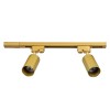 GloboStar® LEO 60358 Μοντέρνο Φωτιστικό Οροφής Ράγα Δίφωτο 2 x GU10 IP20 Χρυσό Αλουμίνιο - Μ50.5 x Π6 x Υ20cm - 5 Χρόνια Εγγύηση
