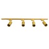 GloboStar® LEO 60360 Μοντέρνο Φωτιστικό Οροφής Ράγα Πολύφωτο 4 x GU10 IP20 Χρυσό Αλουμίνιο - Μ100 x Π6 x Υ20cm - 5 Χρόνια Εγγύηση