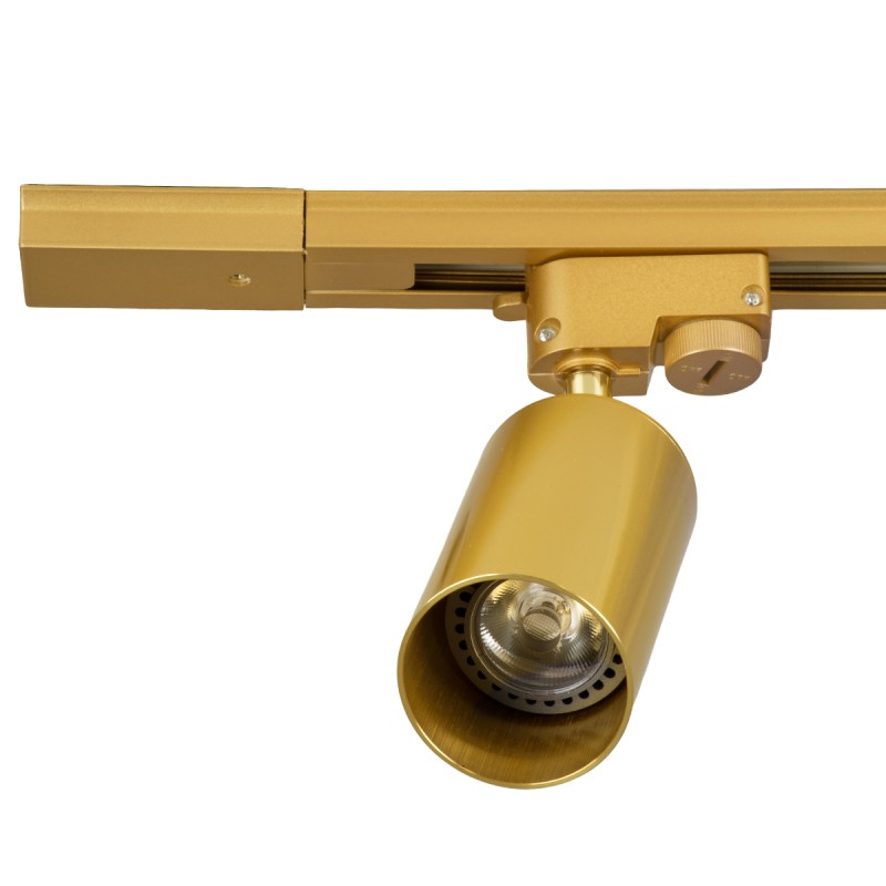 GloboStar® LEO 60360 Μοντέρνο Φωτιστικό Οροφής Ράγα Πολύφωτο 4 x GU10 IP20 Χρυσό Αλουμίνιο - Μ100 x Π6 x Υ20cm - 5 Χρόνια Εγγύηση