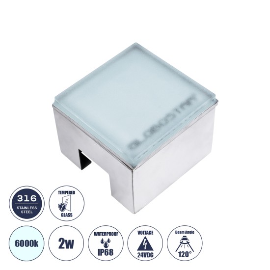 GloboStar® CYBOLITHOS 60366 Χωνευτό Φωτιστικό Σποτ Δαπέδου LED 2W 270lm 120° DC 24V Αδιάβροχο IP68 IK06 Μ10 x Π10 x Υ8cm 6000K Dimmable - Tempered Γαλακτερό Γυαλί & Ανοξείδωτο Ατσάλι - Bridgelux Chip - 3 Χρόνια Εγγύηση GloboStar® CYBOLITHOS 60366 Χωνευτό Φωτιστικό Σποτ Δαπέδου LED 2W 270lm 120° DC 24V Αδιάβροχο IP68 IK06 Μ10 x Π10 x Υ8cm 6000K Dimmable - Tempered Γαλακτερό Γυαλί & Ανοξείδωτο Ατσάλι - Bridgelux Chip - 3 Χρόνια Εγγύηση