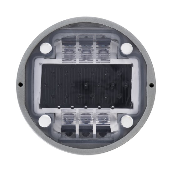 GloboStar® ROADER 60367 Professional LED Strobe Αυτόνομος Ηλιακός Χωνευτός Ανακλαστήρας Οδοστρώματος με Ενσωματωμένο Φωτοβολταϊκό Panel 2.5V 220mA & Επαναφορτιζόμενη Μπαταρία Ni-MH 1.2V 1200mAh - Αδιάβροχο IP68 - Ψυχρό Λευκό 6000K - Max Pass Load 20 Τ