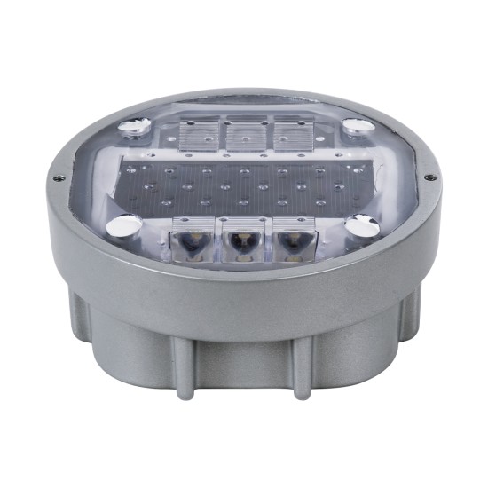 GloboStar® ROADER 60367 Professional LED Strobe Αυτόνομος Ηλιακός Χωνευτός Ανακλαστήρας Οδοστρώματος με Ενσωματωμένο Φωτοβολταϊκό Panel 2.5V 220mA & Επαναφορτιζόμενη Μπαταρία Ni-MH 1.2V 1200mAh - Αδιάβροχο IP68 - Ψυχρό Λευκό 6000K - Max Pass Load 20 Τ