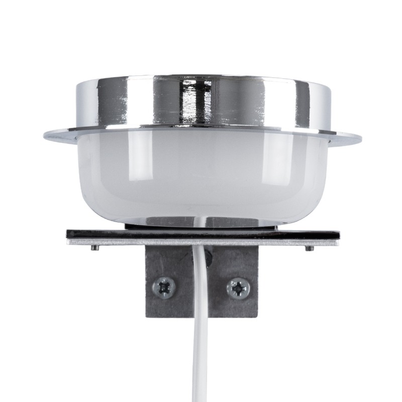 GloboStar® KIARA 60402 Μοντέρνο Φωτιστικό Τοίχου - Απλίκα Καθρέπτη Μπάνιου με 3 Τρόπους Τοποθέτησης LED 5W 560lm 120° AC 220-240V IP44 Μ10 x Π13 x Υ3cm - Φυσικό Λευκό 4500K - Χρώμιο Νίκελ - 3 Χρόνια Εγγύηση