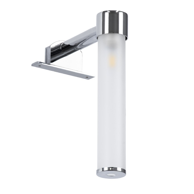 GloboStar® ELSA 60406 Μοντέρνο Φωτιστικό Τοίχου - Απλίκα Καθρέπτη Μπάνιου - Πίνακα 1 x G9 360° AC 220-240V IP44 Μ3.5 x Π13.5 x Υ20cm - Χρώμιο Νίκελ - 5 Χρόνια Εγγύηση