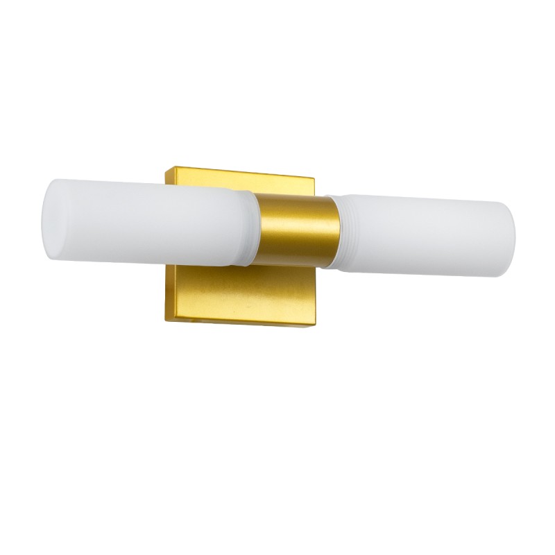 GloboStar® ANAIS 60409 Μοντέρνο Φωτιστικό Τοίχου - Απλίκα Καθρέπτη Μπάνιου - Πίνακα 2 x G9 270° AC 220-240V IP44 Μ34 x Π12 x Υ11cm - Χρυσό - 5 Χρόνια Εγγύηση