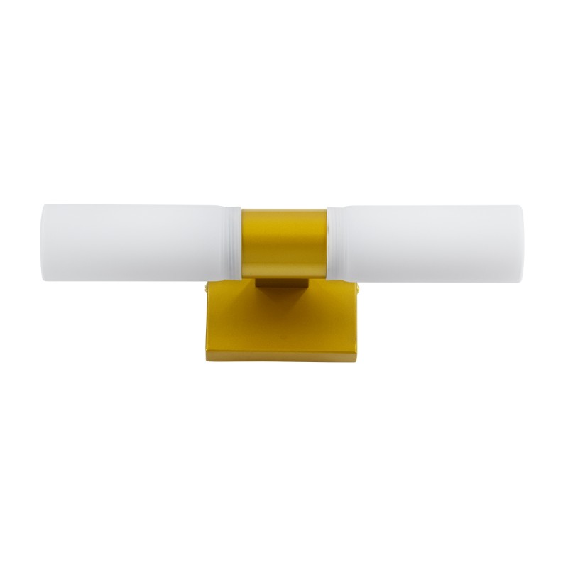 GloboStar® ANAIS 60409 Μοντέρνο Φωτιστικό Τοίχου - Απλίκα Καθρέπτη Μπάνιου - Πίνακα 2 x G9 270° AC 220-240V IP44 Μ34 x Π12 x Υ11cm - Χρυσό - 5 Χρόνια Εγγύηση
