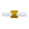 GloboStar® ANAIS 60409 Μοντέρνο Φωτιστικό Τοίχου - Απλίκα Καθρέπτη Μπάνιου - Πίνακα 2 x G9 270° AC 220-240V IP44 Μ34 x Π12 x Υ11cm - Χρυσό - 5 Χρόνια Εγγύηση