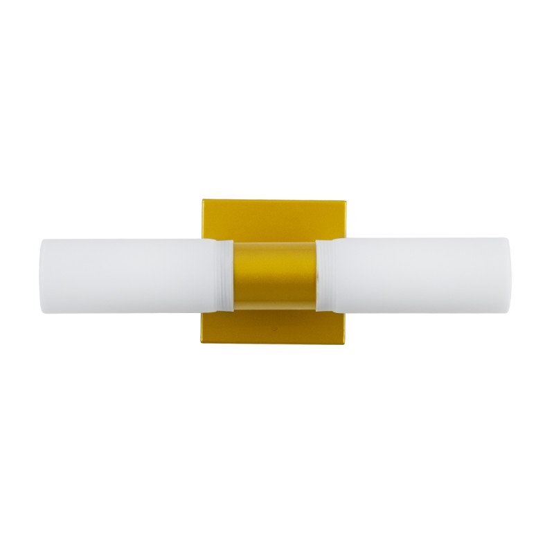 GloboStar® ANAIS 60409 Μοντέρνο Φωτιστικό Τοίχου - Απλίκα Καθρέπτη Μπάνιου - Πίνακα 2 x G9 270° AC 220-240V IP44 Μ34 x Π12 x Υ11cm - Χρυσό - 5 Χρόνια Εγγύηση