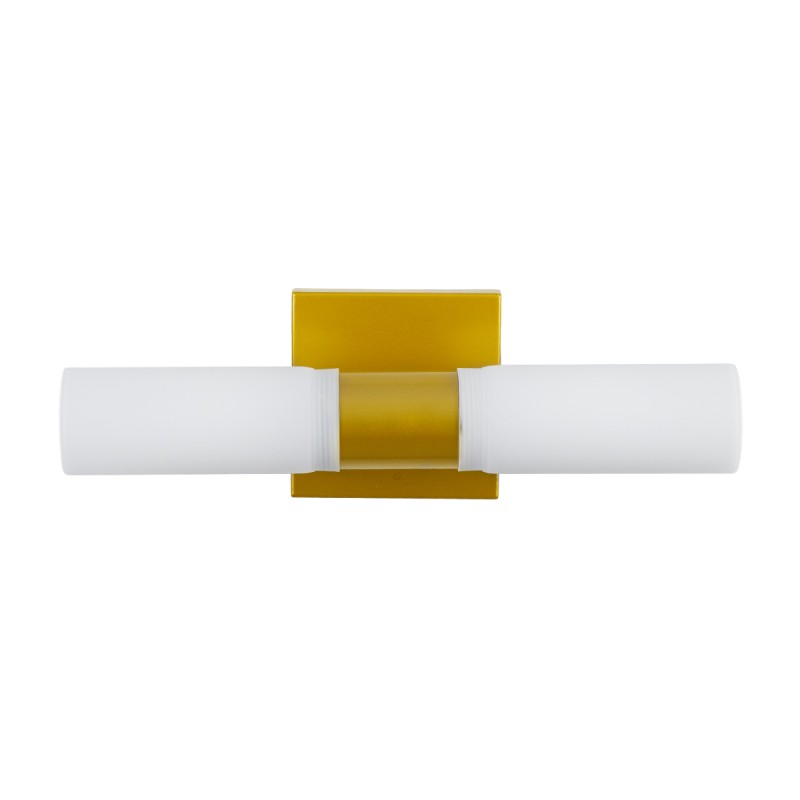 GloboStar® ANAIS 60409 Μοντέρνο Φωτιστικό Τοίχου - Απλίκα Καθρέπτη Μπάνιου - Πίνακα 2 x G9 270° AC 220-240V IP44 Μ34 x Π12 x Υ11cm - Χρυσό - 5 Χρόνια Εγγύηση