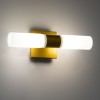 GloboStar® ANAIS 60409 Μοντέρνο Φωτιστικό Τοίχου - Απλίκα Καθρέπτη Μπάνιου - Πίνακα 2 x G9 270° AC 220-240V IP44 Μ34 x Π12 x Υ11cm - Χρυσό - 5 Χρόνια Εγγύηση