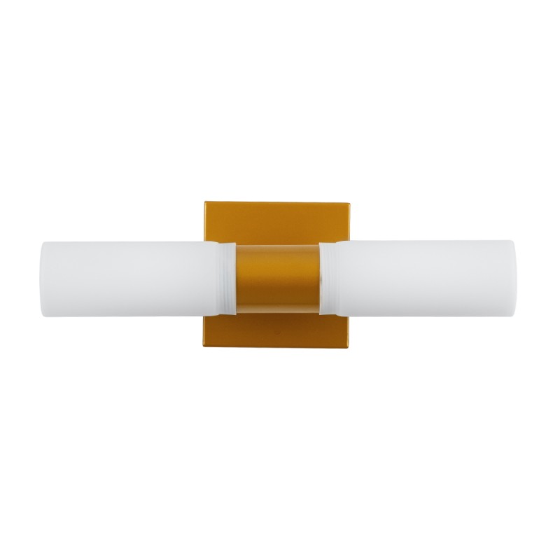 GloboStar® ANAIS 60411 Μοντέρνο Φωτιστικό Τοίχου - Απλίκα Καθρέπτη Μπάνιου - Πίνακα 2 x G9 270° AC 220-240V IP44 Μ34 x Π12 x Υ11cm - Χάλκινο - 5 Χρόνια Εγγύηση