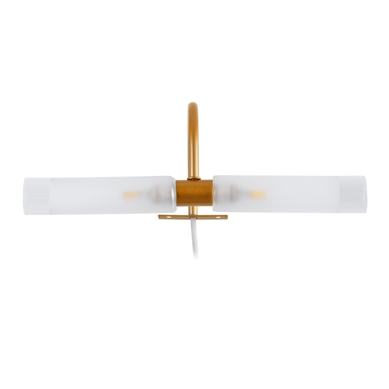 GloboStar® FLORA 60415 Μοντέρνο Φωτιστικό Τοίχου - Απλίκα Καθρέπτη Μπάνιου - Πίνακα 2 x G9 270° AC 220-240V IP44 Μ31 x Π13 x Υ12cm - Χάλκινο - 5 Χρόνια Εγγύηση