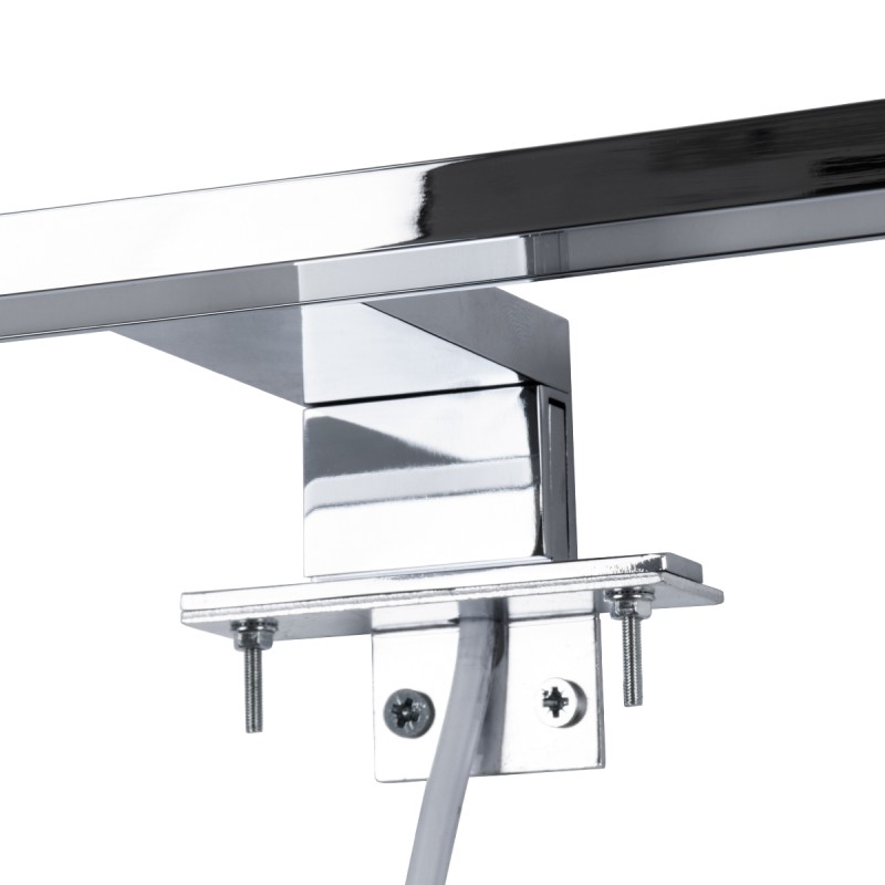 GloboStar® NINA 60422 Μοντέρνο Φωτιστικό Τοίχου - Απλίκα Καθρέπτη Μπάνιου - Πίνακα LED 12W 1400lm 120° AC 220-240V IP44 Μ60 x Π10.5 x Υ4cm - Φυσικό Λευκό 4500K - Χρώμιο Νίκελ- 3 Χρόνια Εγγύηση