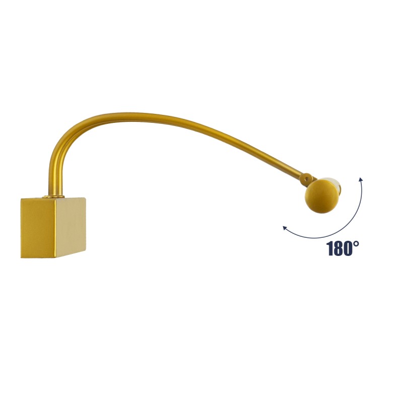 GloboStar® LAURA 60425 Μοντέρνο Φωτιστικό Τοίχου - Απλίκα Καθρέπτη Μπάνιου - Πίνακα LED 12W 1400lm 120° AC 220-240V IP44 Μ60 x Π27 x Υ13cm - Φυσικό Λευκό 4500K - Χρυσό - 3 Χρόνια Εγγύηση