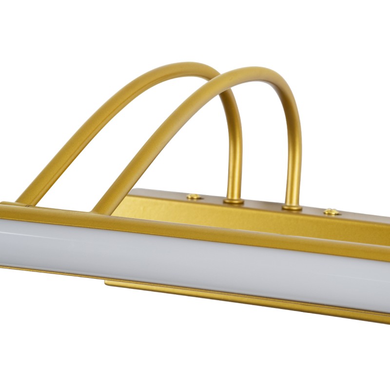 GloboStar® LAURA 60425 Μοντέρνο Φωτιστικό Τοίχου - Απλίκα Καθρέπτη Μπάνιου - Πίνακα LED 12W 1400lm 120° AC 220-240V IP44 Μ60 x Π27 x Υ13cm - Φυσικό Λευκό 4500K - Χρυσό - 3 Χρόνια Εγγύηση