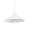 GloboStar® FERRO 203-0085 Μοντέρνο Κρεμαστό Φωτιστικό Καμπάνα Μονόφωτο 1 x E27 IP20 Λευκό Πλαστικό - Μ30 x Π30 x Υ15cm