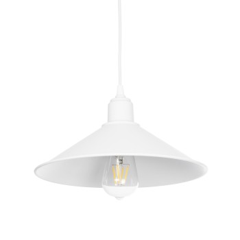 GLOBOSTAR® FERRO 203-0085 Μοντέρνο Κρεμαστό Φωτιστικό Οροφής με Ντουί 1 x E27 AC 220-240V IP20 - Λευκό - Μ30 x Π30 x Υ15cm