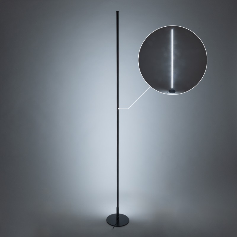 GloboStar® DALUMA 60470 Επιδαπέδιο Φωτιστικό LED CCT 24W 2640lm 200° AC 220-240V - Εναλλαγή Φωτισμού μέσω On/Off All In One Ψυχρό 6000k+Φυσικό 4500k+Θερμό 2700k Μ18 x Π18 x Υ160cm - Μαύρο - 3 Χρόνια Εγγύηση