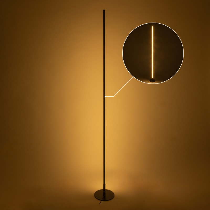 GloboStar® DALUMA 60470 Επιδαπέδιο Φωτιστικό LED CCT 24W 2640lm 200° AC 220-240V - Εναλλαγή Φωτισμού μέσω On/Off All In One Ψυχρό 6000k+Φυσικό 4500k+Θερμό 2700k Μ18 x Π18 x Υ160cm - Μαύρο - 3 Χρόνια Εγγύηση