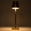 GloboStar® NEGA 60475 Μοντέρνο Επιτραπέζιο Φωτιστικό Πορτατίφ LED 2.2W 154lm 360° DC 5V Επαναφορτιζόμενο με Μπαταρία Li-ion 4000mAh - Διακόπτη Αφής - Θερμό Λευκό 2700K - Dimmable - D10 x H39cm - Χρυσό - 2 Years Warranty