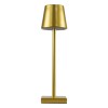 GloboStar® NEGA 60475 Μοντέρνο Επιτραπέζιο Φωτιστικό Πορτατίφ LED 2.2W 154lm 360° DC 5V Επαναφορτιζόμενο με Μπαταρία Li-ion 4000mAh - Διακόπτη Αφής - Θερμό Λευκό 2700K - Dimmable - D10 x H39cm - Χρυσό - 2 Years Warranty