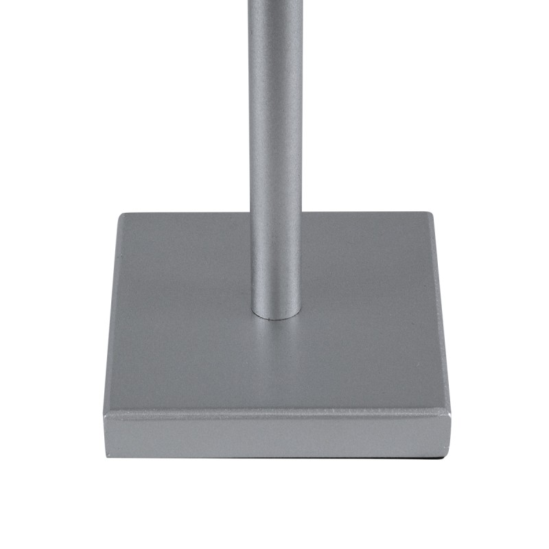 GloboStar® NEGA 60476 Μοντέρνο Επιτραπέζιο Φωτιστικό Πορτατίφ LED 2.2W 154lm 360° DC 5V Επαναφορτιζόμενο με Μπαταρία Li-ion 4000mAh - Διακόπτη Αφής - Θερμό Λευκό 2700K - Dimmable - D10 x H39cm - Ασημί - 2 Years Warranty