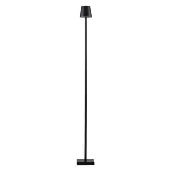 GloboStar® NEGA 60477 Μοντέρνο Επιδαπέδιο Φωτιστικό LED 2.2W 154lm 360° DC 5V Επαναφορτιζόμενο με Μπαταρία Li-ion 4000mAh - Διακόπτη Αφής - Θερμό Λευκό 2700K - Dimmable - D10 x H135cm - Μαύρο - 2 Years Warranty