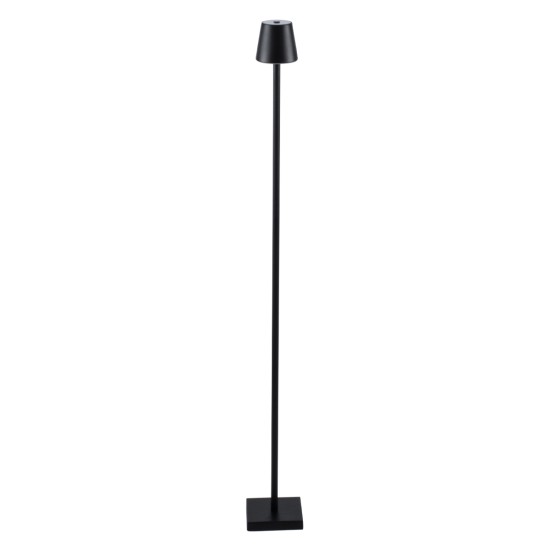 GloboStar® NEGA 60477 Μοντέρνο Επιδαπέδιο Φωτιστικό LED 2.2W 154lm 360° DC 5V Επαναφορτιζόμενο με Μπαταρία Li-ion 4000mAh - Διακόπτη Αφής - Θερμό Λευκό 2700K - Dimmable - D10 x H135cm - Μαύρο - 2 Years Warranty