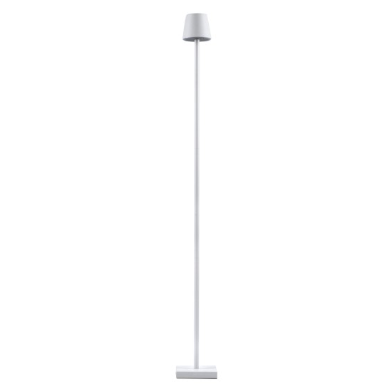 GloboStar® NEGA 60478 Μοντέρνο Επιδαπέδιο Φωτιστικό LED 2.2W 154lm 360° DC 5V Επαναφορτιζόμενο με Μπαταρία Li-ion 4000mAh - Διακόπτη Αφής - Θερμό Λευκό 2700K - Dimmable - D10 x H135cm - Λευκό - 2 Years Warranty