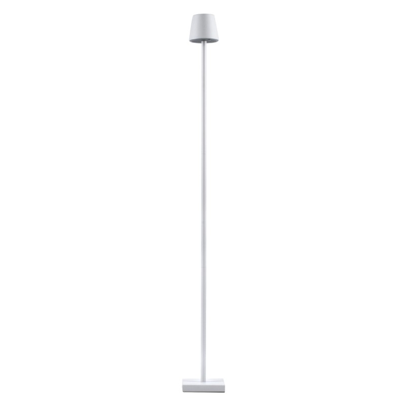 GloboStar® NEGA 60478 Μοντέρνο Επιδαπέδιο Φωτιστικό LED 2.2W 154lm 360° DC 5V Επαναφορτιζόμενο με Μπαταρία Li-ion 4000mAh - Διακόπτη Αφής - Θερμό Λευκό 2700K - Dimmable - D10 x H135cm - Λευκό - 2 Years Warranty