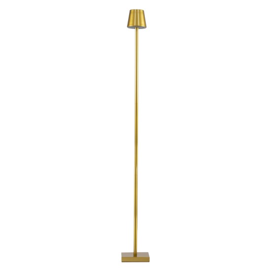 GloboStar® NEGA 60479 Μοντέρνο Επιδαπέδιο Φωτιστικό LED 2.2W 154lm 360° DC 5V Επαναφορτιζόμενο με Μπαταρία Li-ion 4000mAh - Διακόπτη Αφής - Θερμό Λευκό 2700K - Dimmable - D10 x H135cm - Χρυσό - 2 Years Warranty