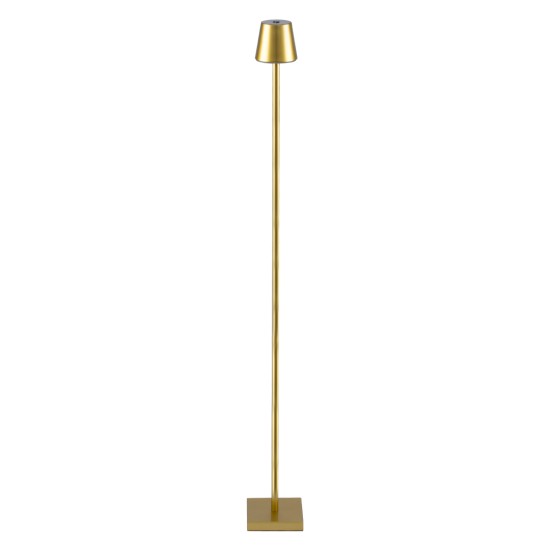 GloboStar® NEGA 60479 Μοντέρνο Επιδαπέδιο Φωτιστικό LED 2.2W 154lm 360° DC 5V Επαναφορτιζόμενο με Μπαταρία Li-ion 4000mAh - Διακόπτη Αφής - Θερμό Λευκό 2700K - Dimmable - D10 x H135cm - Χρυσό - 2 Years Warranty
