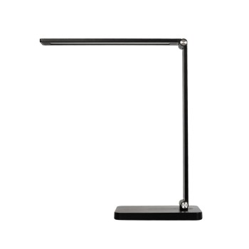 GLOBOSTAR® TEBLA 60482 Μοντέρνο Επιτραπέζιο Φωτιστικό Γραφείου με Ασύρματη Φόρτιση 5W 1A LED 5W 500lm 120° AC 220-240V IP20 Ρυθμιζόμενο Λευκό CCT με Αφή 2700K/4500K/6000K Dimmable - Bridgelux SMD Chip - Μαύρο - Μ11 x Π31 x Υ52cm - 2 Χρόνια Εγγύηση