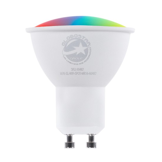 GloboStar® 60487 Έξυπνο Σποτ LED GU10 MR16 Smart Home Wifi 5.5W 550lm 120° AC 220-240V IP20 Φ5 x Υ6.5cm RGB+CCT - Εναλλαγή Φωτισμού & Dimming μέσω Εφαρμογής Tuya - Bridgelux Chip - 3 Χρόνια Εγγύηση GloboStar® 60487 Έξυπνο Σποτ LED GU10 MR16 Smart Home Wifi 5.5W 550lm 120° AC 220-240V IP20 Φ5 x Υ6.5cm RGB+CCT - Εναλλαγή Φωτισμού & Dimming μέσω Εφαρμογής Tuya - Bridgelux Chip - 3 Χρόνια Εγγύηση