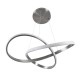 GLOBOSTAR® DEXTER 60948 Μοντέρνο Κρεμαστό Φωτιστικό Οροφής LED 72W 8064lm 300° AC 220-240V IP20 Ρυθμιζόμενο Λευκό CCT με Χειριστήριο από 2700K έως 6000K Dimmable - Lumileds SMD Chip - Νίκελ Βούρτσας - Μ56 x Π56 x Υ14cm - 3 Χρόνια Εγγύηση